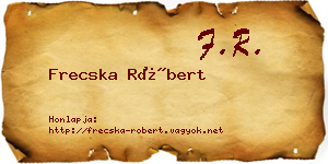 Frecska Róbert névjegykártya