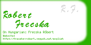 robert frecska business card